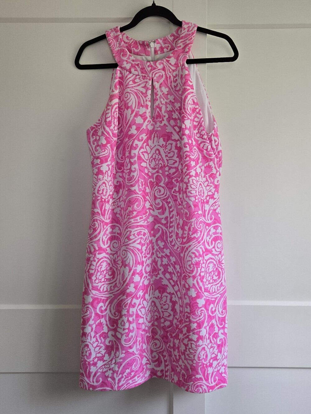 Vince Camuto Pink And White Paisley Womens Size 14 Halter Dress